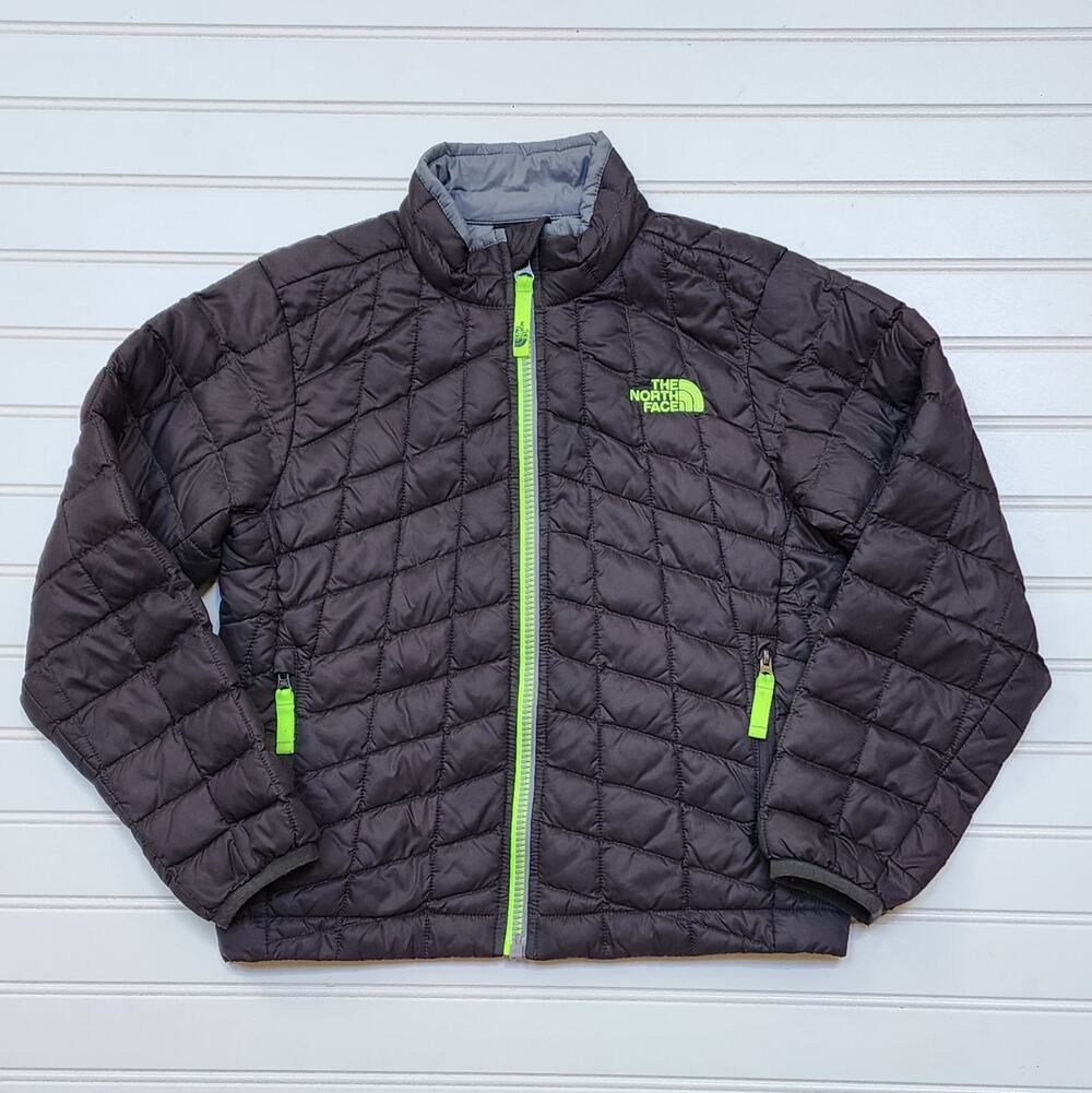 The North Face Boys Thermoball Lightweight Puffer Jacket Size XS 6 Charcoal Gray